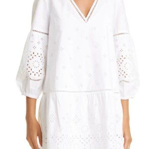 Club Monaco White Eyelet Dress- Size Medium 100% Cotton